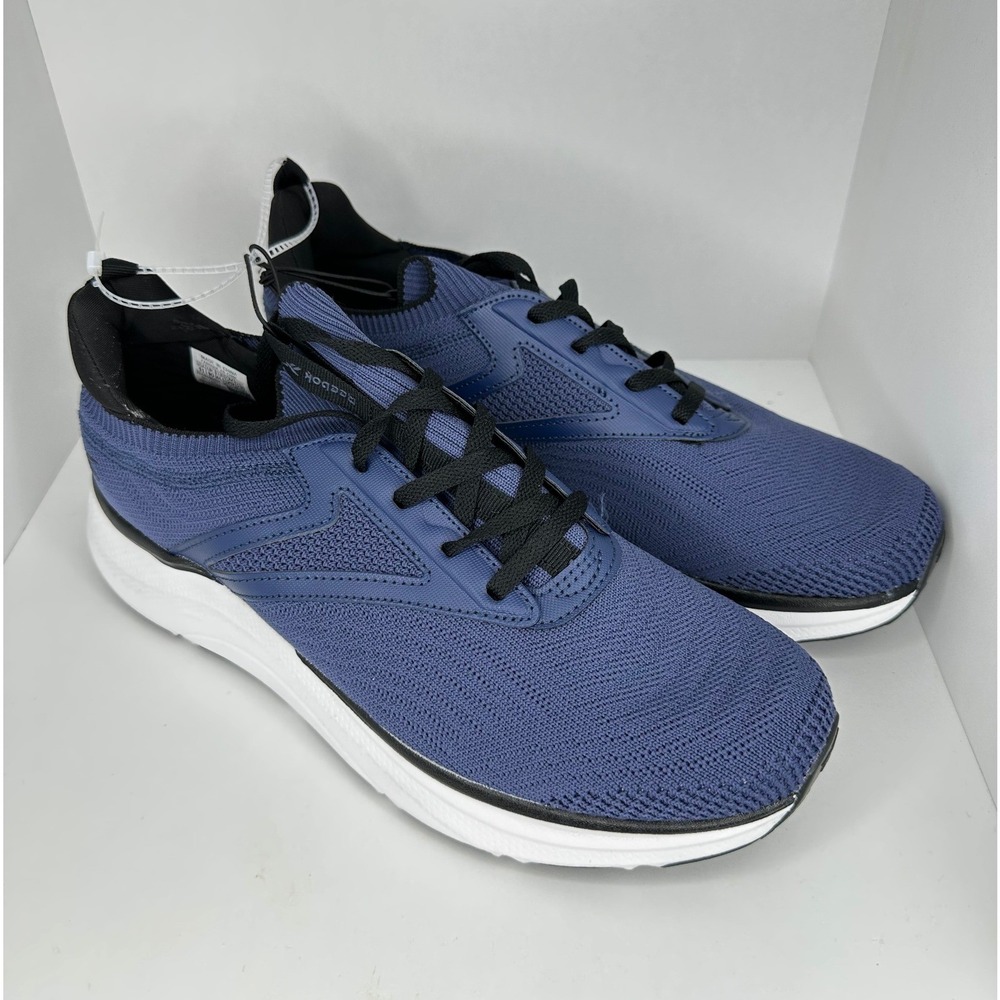 Reebok Mens Athletic Sneakers 11 Blue Good Knit Lace Up Sporty Gym Training